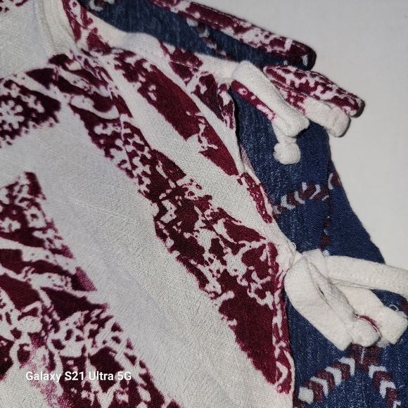 Free People Touch Of Love Patriotic American Flag Crop Tank Top Red Blue Sz S - Picture 7 of 7